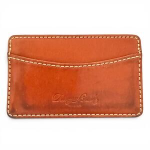 Dooney & Bourke Brown Red Leather Unisex Slim Credit Card Wallet